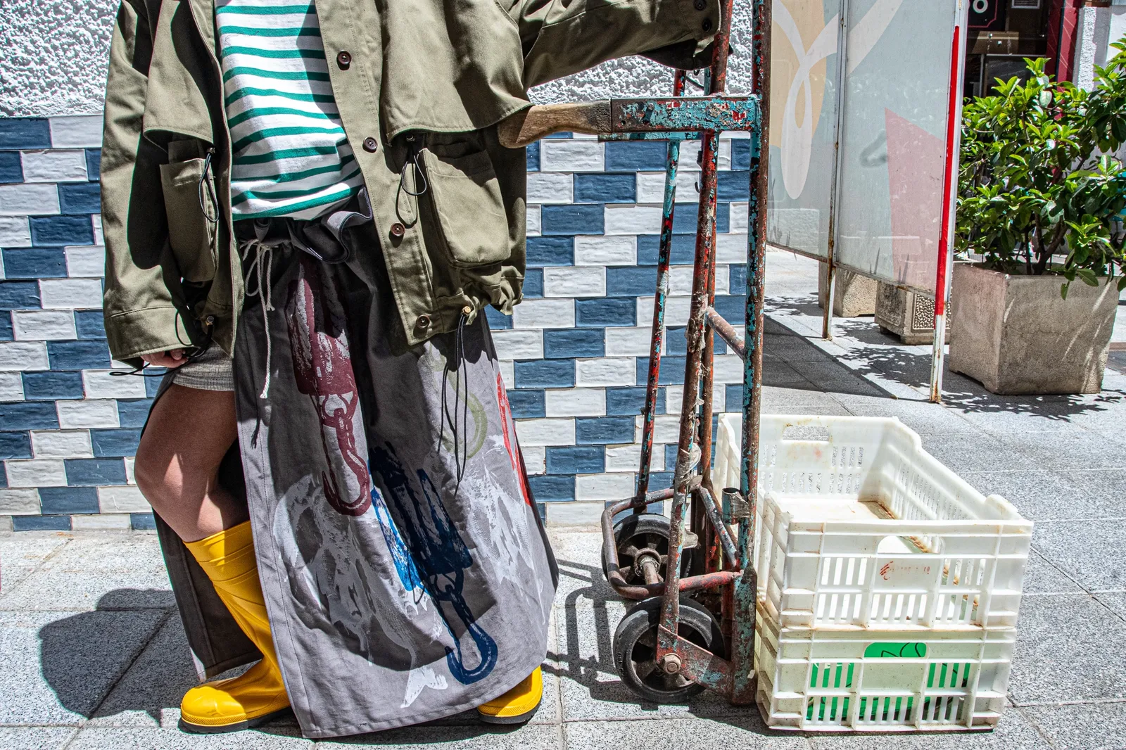 Detalle de las capas y los estampados de Pescadilla